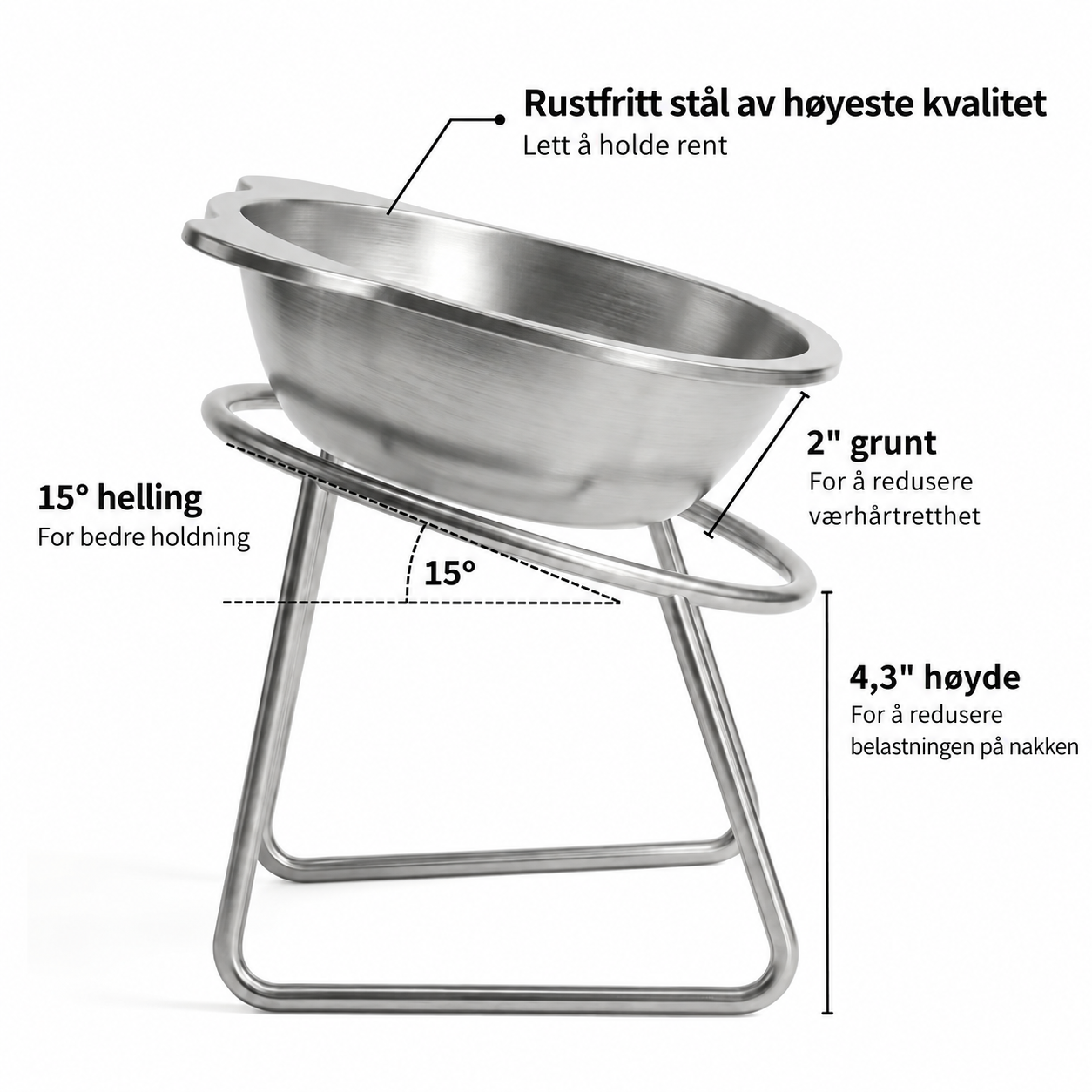 Vovena™ Ergonomisk 15° Matskål